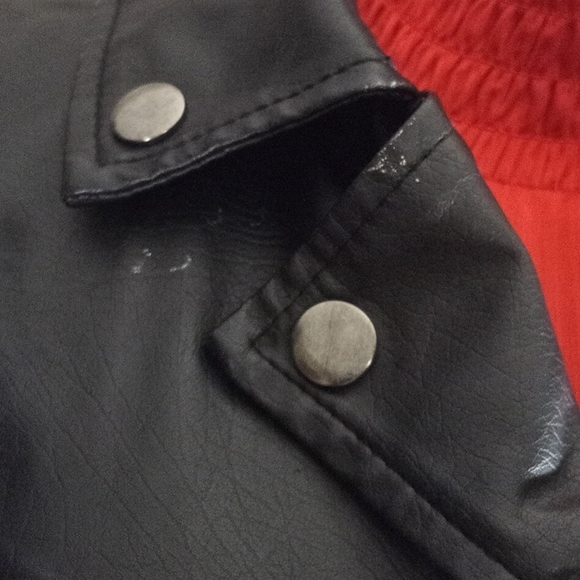 Paper tee faux leather jacket (KKK) #2 - Picture 3 of 8